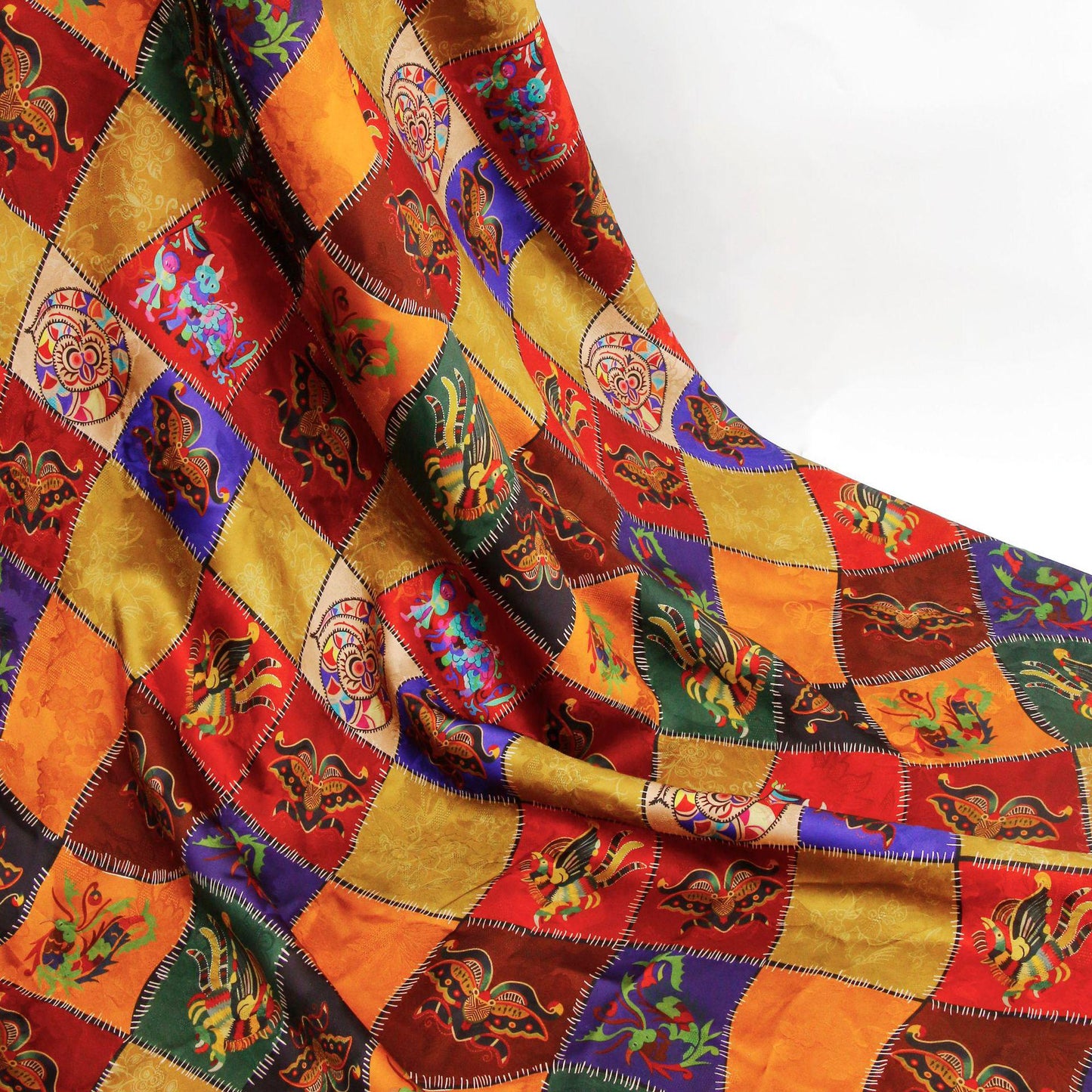 Ancient Tea Silk Satin Fabric: 59"W Rayon Upholstery Material