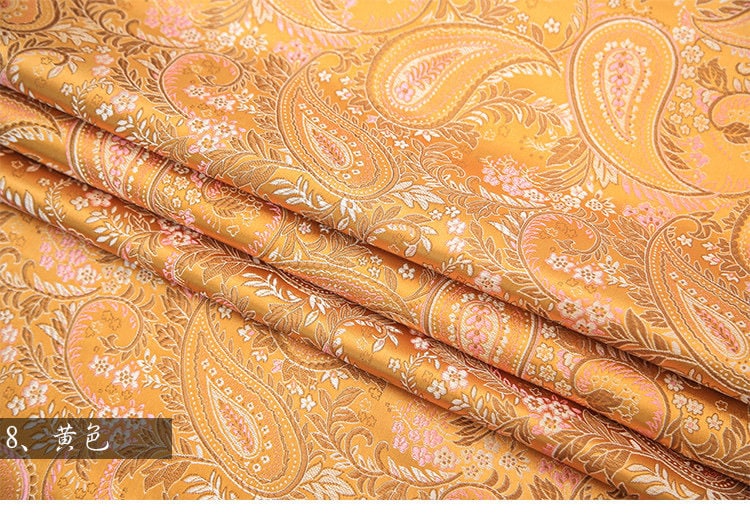 Tissu brocart à motifs cachemire : Rayonne - 45 cm