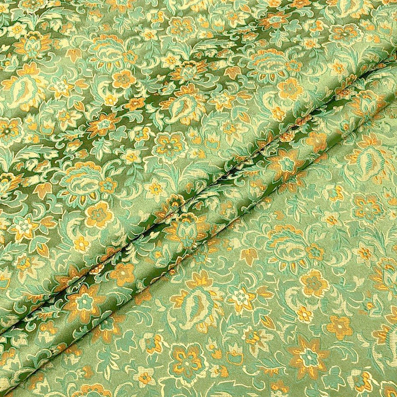 Floral Brocade Fabric: Silk Rayon Blend, Cheongsam Qipao Material (29.5" Wide)
