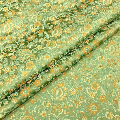 Floral Brocade Fabric: Silk Rayon Blend, Cheongsam Qipao Material (29.5" Wide)