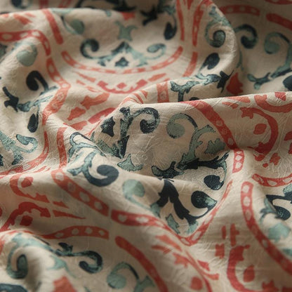 Tissu Tencel Ramie : Impression Dunhuang, Couture et Ameublement - Au mètre