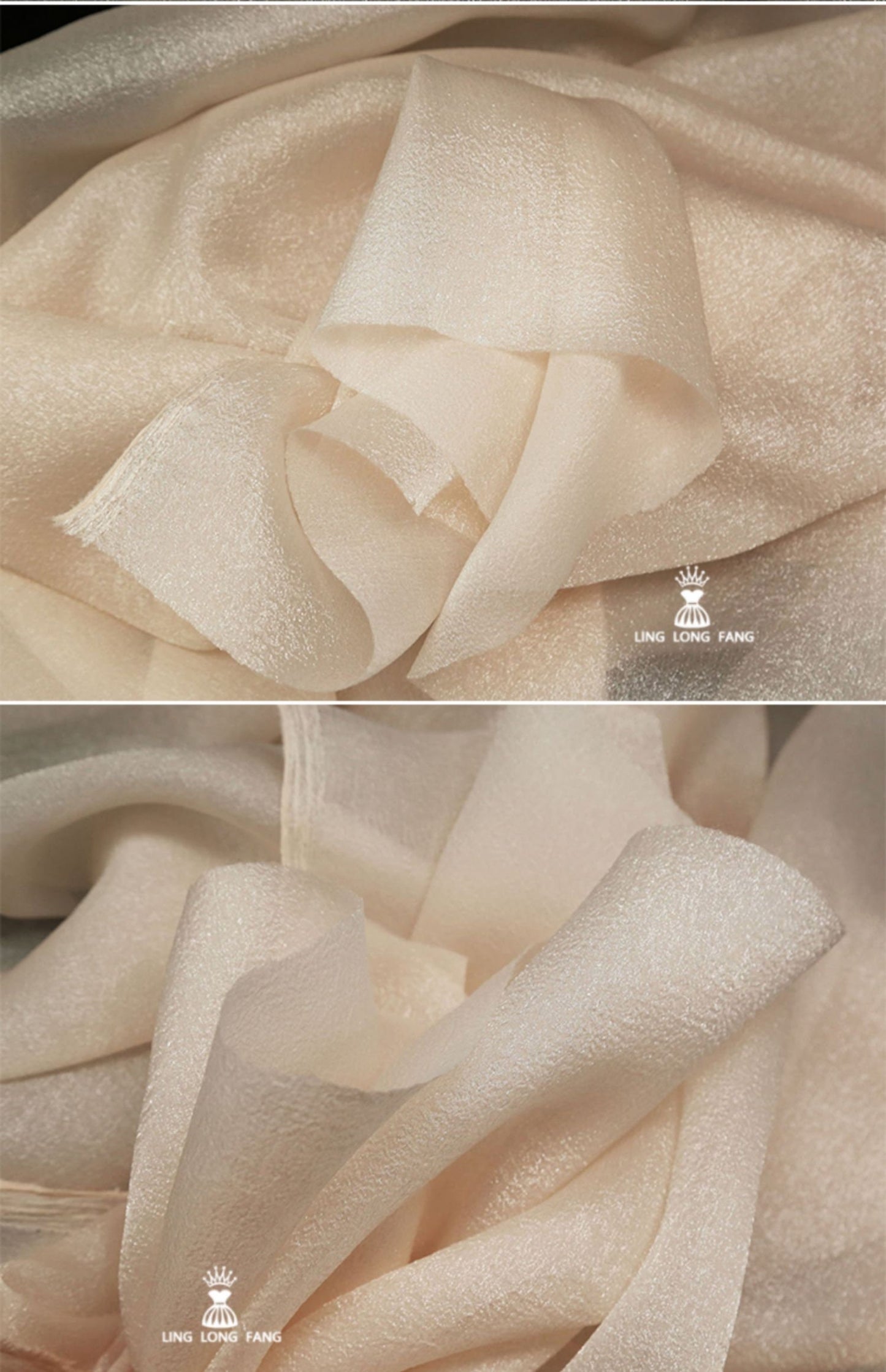 Pearlescent Organza Seersucker Fabric: 59" Wide Cotton-Polyester