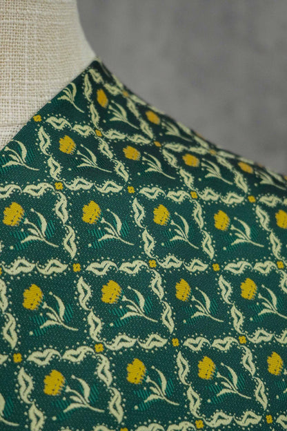 Tissu jacquard tulipe tissé : textile vintage double face, 160 cm de large