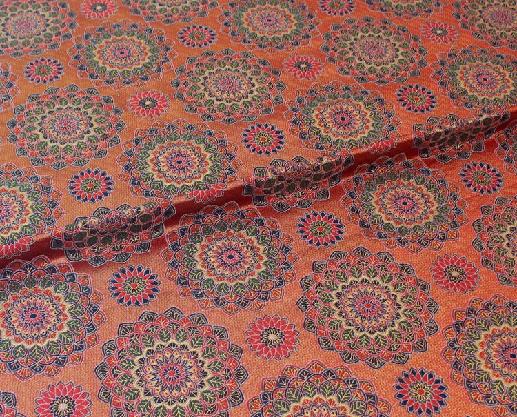 Exotic Thangka Brocade Fabric: Tibetan Satin Jacquard (29.5"x57")
