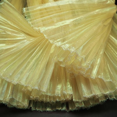 Pleated Organza Fabric: 55" Wide, Stiff Texture - Costume & Wedding Decor
