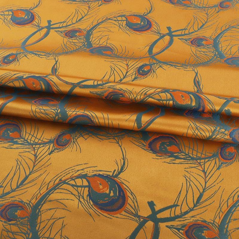 Tissu jacquard damassé tibétain : 140 cm de large, mélange de rayonne, pour costumes et décoration