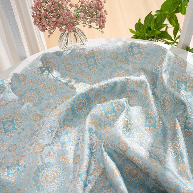 Tissu jacquard satiné brocart Song : style tibétain, matériau pour gilet Hanfu