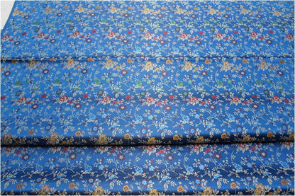 Tissu brocart chinois à motifs floraux : mélange de soie et de rayonne, 89 cm de large