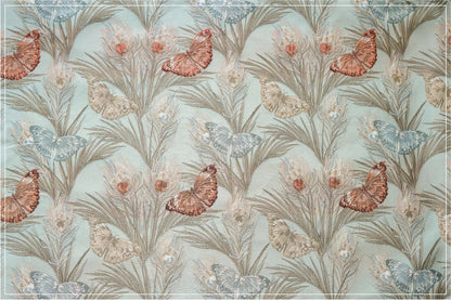 Butterfly Jacquard Fabric: 3D Texture Gold Thread, 55" Wide