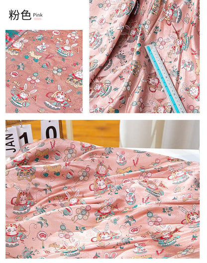 Tissu brocart de soie Lord Rabbit : Damas chinois traditionnel (59"L)