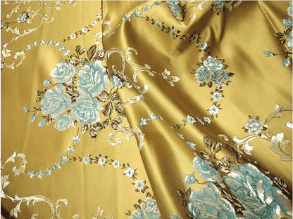 Metallic Damask Satin Fabric: 3D Texture Jacquard, 59" Wide