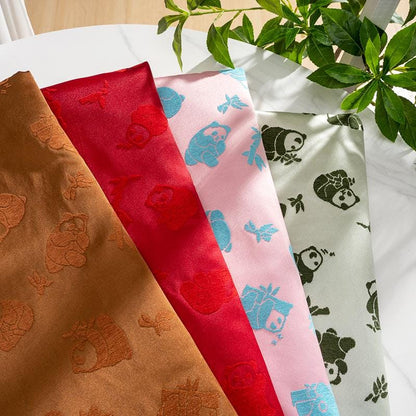 Panda and Bamboo Jacquard Satin Fabric ��" Wide, Qipao and Hanfu Material