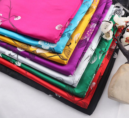 Plum Blossom Brocade Fabric: Chinese Jacquard Silk Rayon Blend
