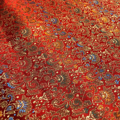 Celosia Pattern Silk Brocade Fabric: 35"W Woven Cheongsam Cushion