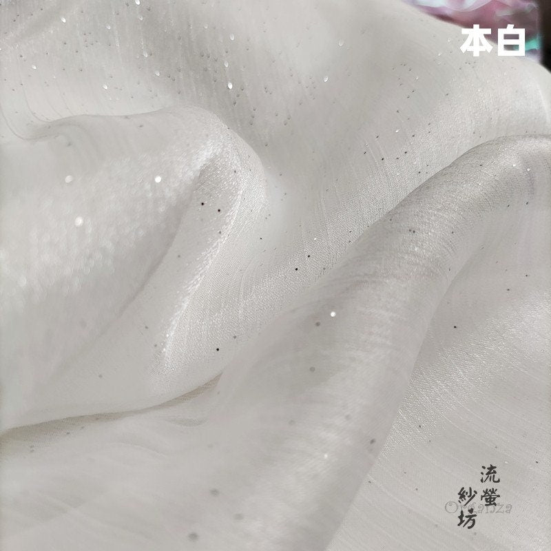 Glittering Space Galaxy Organza Fabric: Sheer Wedding Sewing Material