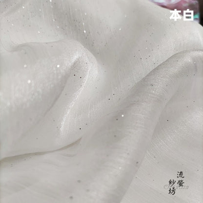 Glittering Space Galaxy Organza Fabric: Sheer Wedding Sewing Material