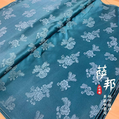 Tissu brocart jacquard Pivoine Phénix : Matériel de couture pour Cheongsam Qipao