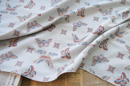 Butterfly Jacquard Fabric: Embossed Foil Rayon Blend, 62"W