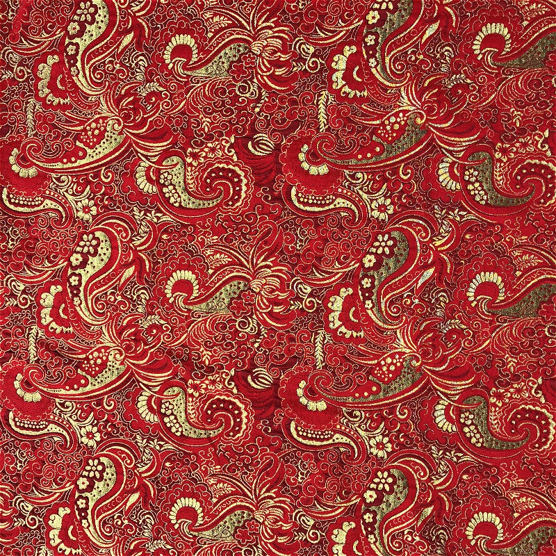 Gold Brocade Fabric: Yarn-Dyed Jacquard, 57" Wide - By The Meter