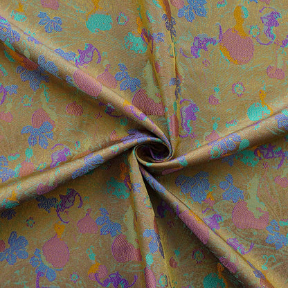 Gold Accents Brocade Fabric - Gourd Jacquard, 59" Wide