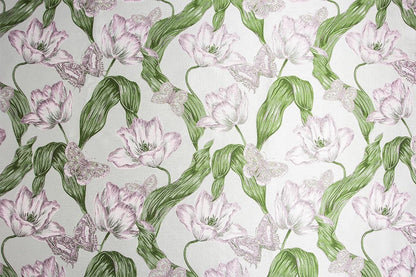Floral Jacquard Woven Fabric: Embossed Flower Pattern, 59" Wide