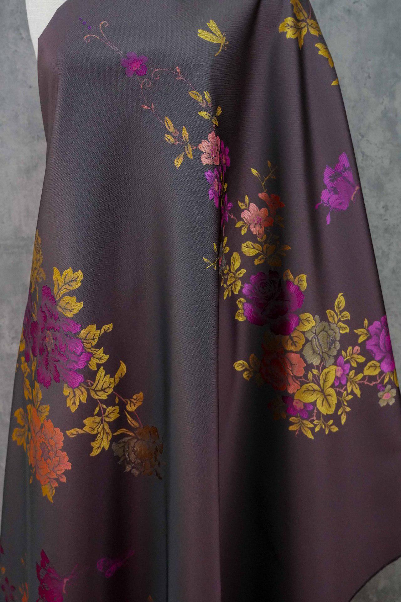 Luxury Peony Jacquard Fabric ��� Woven Dress Apparel Material ��� Elegant Chinese Brocade, Decorative Textile for Gowns "Wide