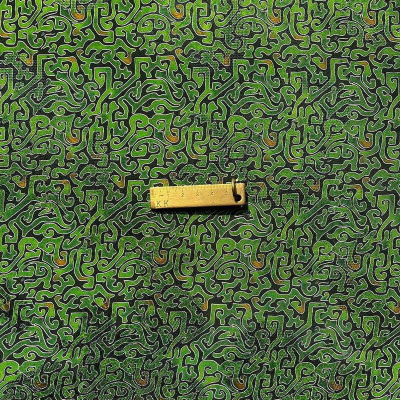 100% Rayon green Jacquard Xiangyun Brocade Fabric: 59"W Upholstery & Costume