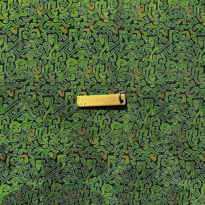 100% Rayon green Jacquard Xiangyun Brocade Fabric: 59"W Upholstery & Costume