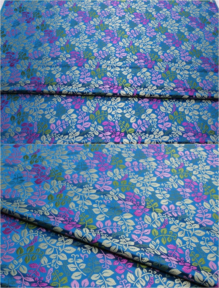Leaf Brocade Fabric: Silk Rayon Jacquard for Cheongsam & Kimono