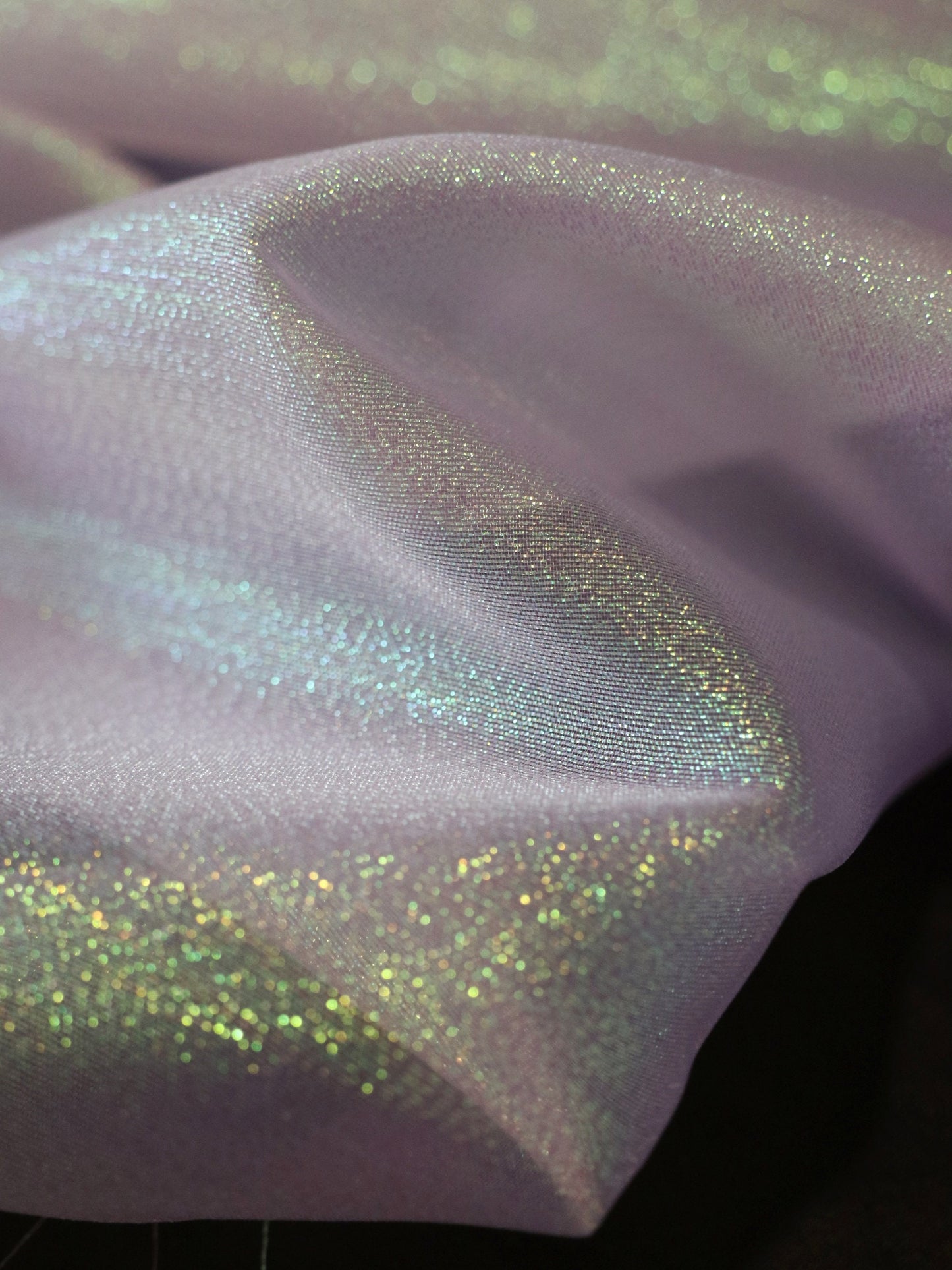 Iridescent Organza Fabric: Two-Tone Symphony Stiff Polyester, 59" Wide