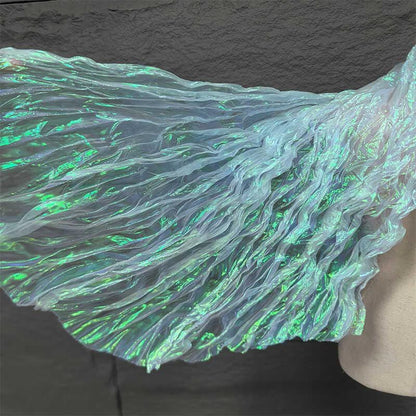 Mermaid Iridescent Pleated Organza Fabric - 55" Wide