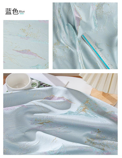 Gold Thread Jacquard Fabric: 3D Texture Upholstery, 56" Wide