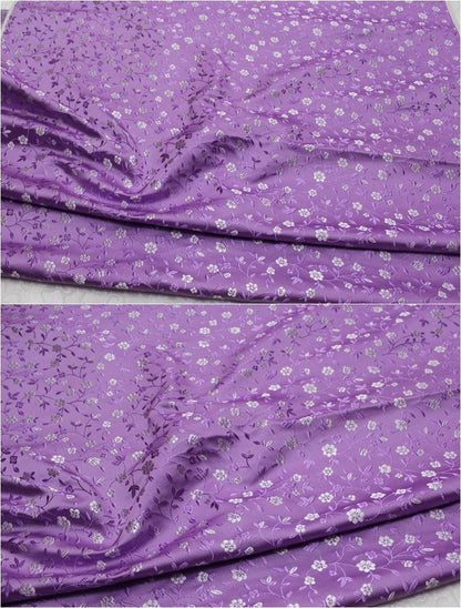 Floral Brocade Fabric: Chinese Style Silk Rayon Blend, 29.5" Wide