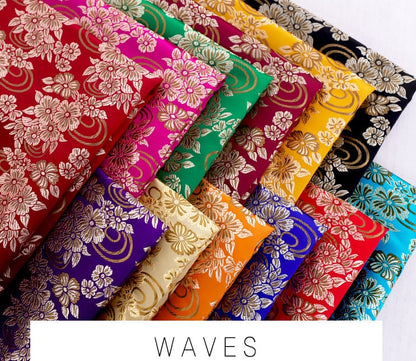 Floral Silk Brocade Fabric - 29.5" Wide - Chinese Wedding Fabric