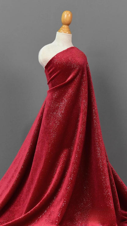 Glitter Korean Velvet Fabric: Gypsophila Four-Way Stretch Drape