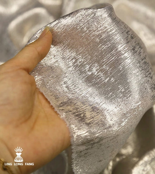 Metallic Foil Chiffon Fabric: 57" Wide Designer Knit Sewing Material