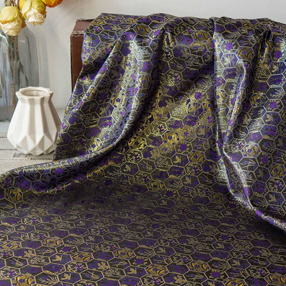 Gold Thread Brocade Fabric ��� Diamond Medallion, Tibetan Sty"W