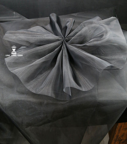 Tissu organza rigide noir et blanc - 137 cm de large - Matériel de création DIY