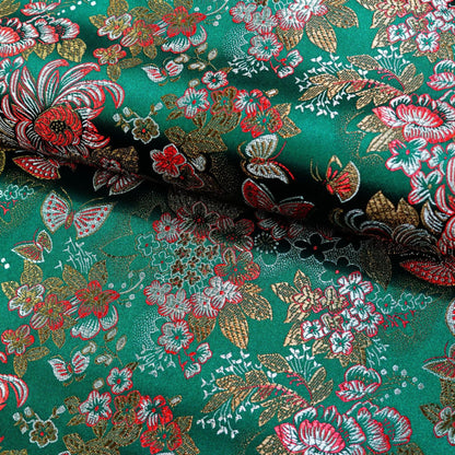 Butterfly Brocade Fabric: 45"W Silk Rayon Blend, Costume Decor