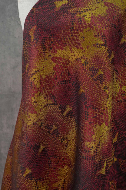 Tissu jacquard imitation peau de serpent : 60 pouces de large, tissu tissé tendance