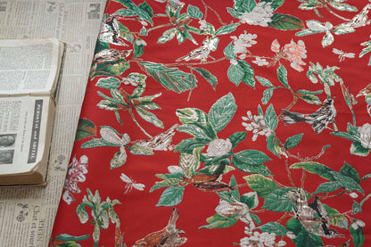 Gold Bird Jacquard Fabric: Colorful Upholstery, Costume, & Sewing - 57"W By Meter