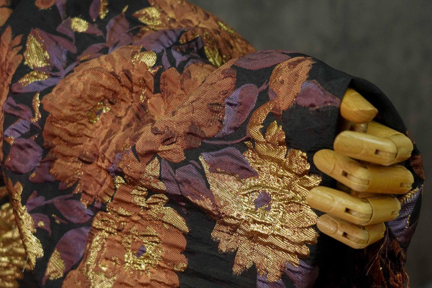 Gold Thread Floral Jacquard Fabric: 54" Wide, Upholstery & Costume