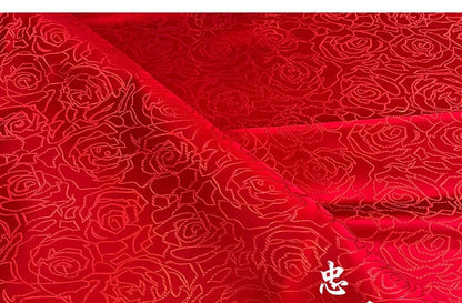 China Red Silk Brocade Damask Fabric: 59" Wide, Costume & Decor