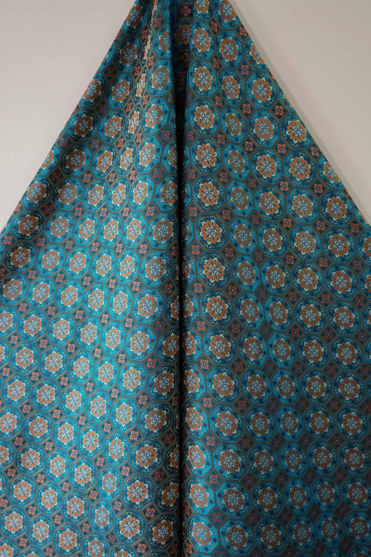 Song Dunhuang Silk Brocade Fabric: 58"W Tibetan Robe Cheongsam Material