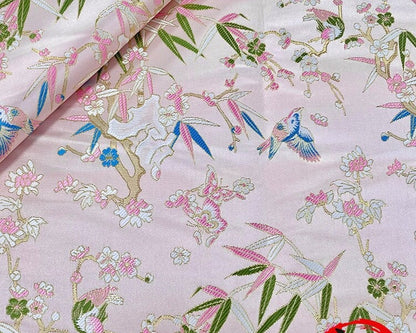Floral Jacquard Brocade Fabric: 59"W Satin Upholstery