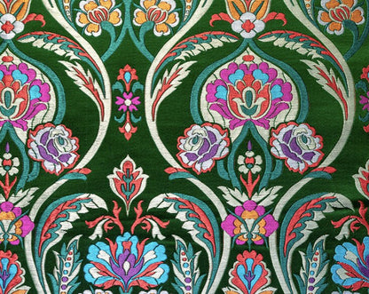 Tissu brocart de soie à motifs floraux (largeur 75 cm) : Ameublement et couture