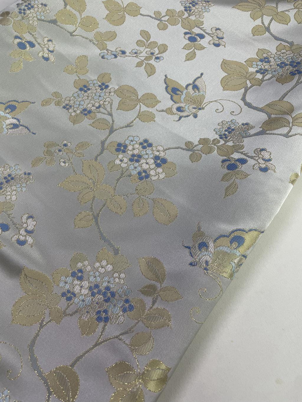 Butterfly Silk Brocade Fabric: 55"W Rayon Blend, Sewing & Upholstery