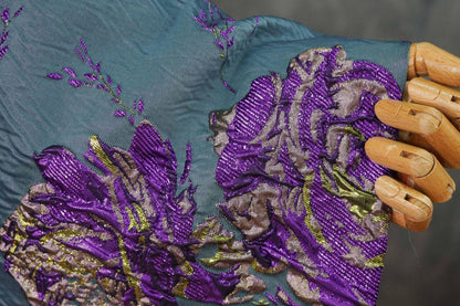 Gold Thread Jacquard Fabric: 3D Designer Prom Fabric, 63" Wide
