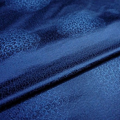 Tissu jacquard brocart nuage : Matière pour costumes verts et bleus
