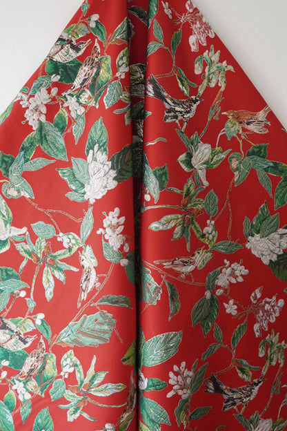 Gold Bird Jacquard Fabric: Colorful Upholstery, Costume, & Sewing - 57"W By Meter